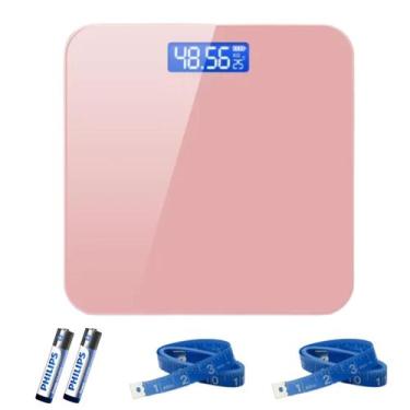 Imagem de Balança Corporal Digital Alta Precisão Rosa Mais Brindes - djah