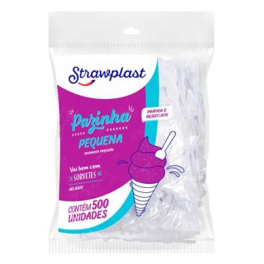 Imagem de Pazinha de Sorvete Branca Pequena c/500 - Strawplast