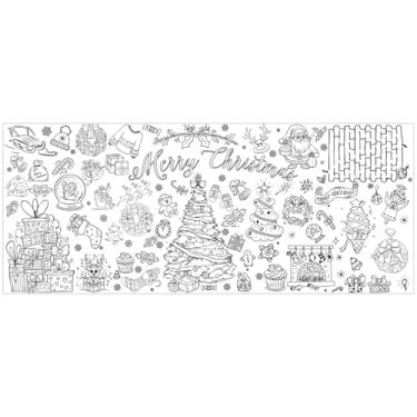 Imagem de Cartazes temáticos de Natal, faixa de arte de rabiscos em branco - Folha de colorir de Natal para sala de aula | para crianças meninas quarto sala de estar casa dormitório escola sala de aula