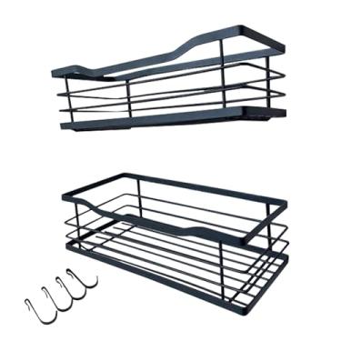 Imagem de Prateleiras de chuveiro, organizador de chuveiro de banheiro, prateleiras de parede | Suporte de toalha adesivo para organização e armazenamento para dormitório, casa, banheiro, cozinha, hotel