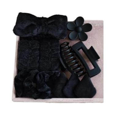 Imagem de Conjunto De Acessórios De Cabelo De Pelúcia Multicolorido Para Mulhere