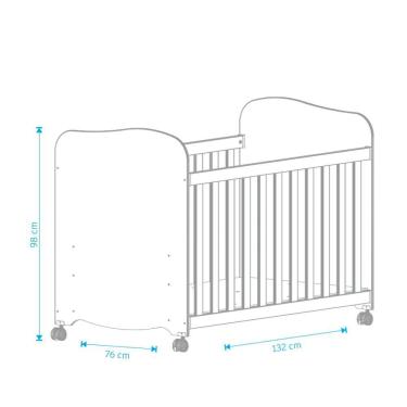 Imagem de Berço Padrão Americano Uli - Moveis Peroba Branco Brilho
