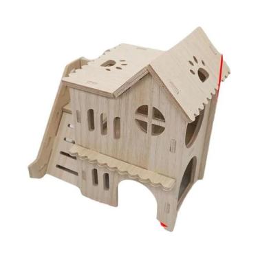 Imagem de Grande Ninho De Madeira Maciça Para Hamster, Esquilo, Ouriço, Urso Dou