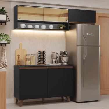 Imagem de Armário De Cozinha Compacta 190cm Reims Madesa 07 Preto