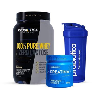 Imagem de Combo Whey Zero Lactose 900g e Creatina 300g Coqueteleira-Unissex