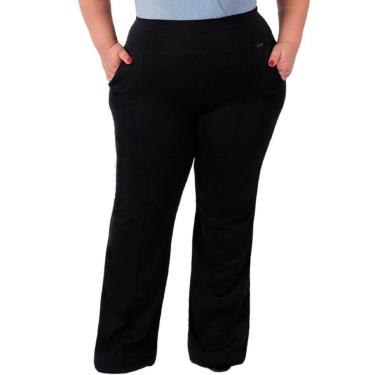 Imagem de Calça Flare Feminina Com Bolsos Cintura Média Plus Size Catwalk-Feminino