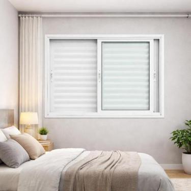 Imagem de Veneziana 3 Folhas de Correr Alumínio Branco 100x100 Linha 25 - Brecor