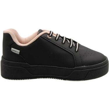 Imagem de Tênis Juvenil Casual Ortofino Cadarço Elástico Meninas, Preto, 30