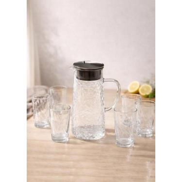 Imagem de Conjunto Jarra Com 6 Copos De Vidro Para Suco E Água - THIKA
