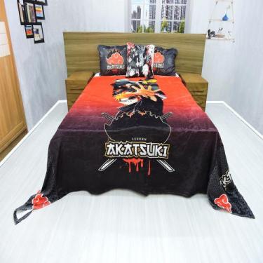 Imagem de Manta Casal Com Fronha E Almofada Anime 5 Cobertor Fleece 4pç - Fantas