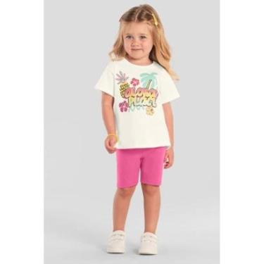 Imagem de Conjunto infantil menina tropical com glitter Brandili-Feminino