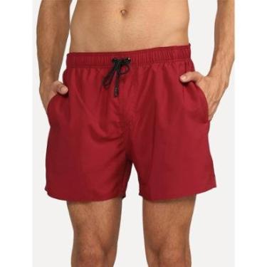 Imagem de Short Reserva D'Água Beachwear Liso Tag Lateral Bordô-Masculino