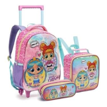 Imagem de Kit Mochila Rodinhas Lancheira Lol Meninas Hey Girls-Feminino