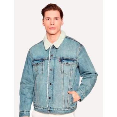 Imagem de Jaqueta Jeans Levis Masculina Sherpa Trucker Azul Claro-Masculino