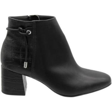 Imagem de Bota Cano Curto Casual Beira Rio Cordinha Croco Zíper Feminina-Feminino