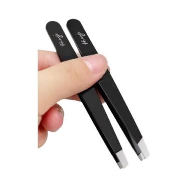 Imagem de Pinça De Sobrancelha Inclinada Em Aço Inoxidável Para Remoção De Pelos