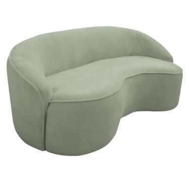 Imagem de Sofá Curvo Montserrat 150cm 02 Lugares Bouclé Verde Claro - Nexta Casa