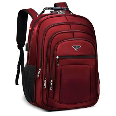 Imagem de Mochila Executiva Notebook Impermeável Reforçada Senha Antifurto Faculdade Trabalho com Porta USB-Unissex