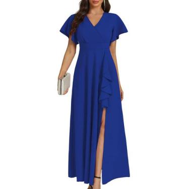 Imagem de Vestido formal COOAN preto longo para mulheres convidadas de casamento