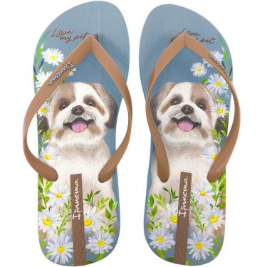 Imagem de Chinelo Dedo Feminino Casual Dia a Dia Passeio Praia Verão Love My Pets Ipanema 27469-Feminino