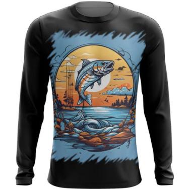 Imagem de Camiseta Manga Longa Pesca Esportiva Peixes Azul Paz 5 - Kasubeck Stor