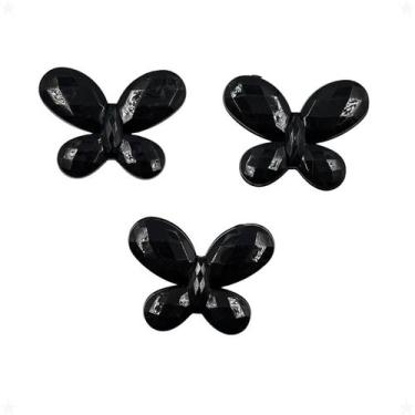 Imagem de Miçanga Passante Borboleta 23x30mm Preto 30pç Bijuteria Arte - Macall