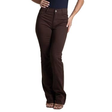 Imagem de Calça Sarja Sawary Boot Cut - 281474 - marrom 38-Feminino