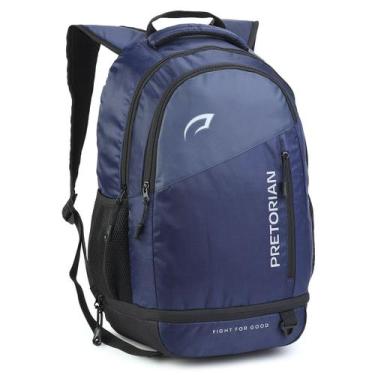 Imagem de Mochila Masculina Pretorian Porta Tênis Notebook Reforçada Cor:Azul, A
