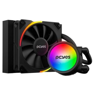 Imagem de Water Cooler Pcyes Sangue Frio 3 Black Vulcan, ARGB, 120mm, TDP 200W, 