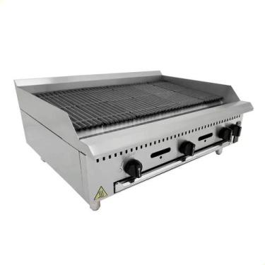Imagem de Chapa Grill Charbroiler a Gás GLP Industrial de Mesa Venâncio Aço Inox
