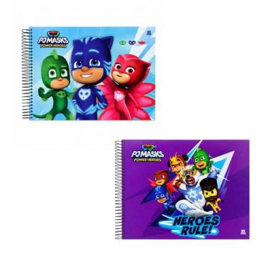 Imagem de Caderno Cartografia 1/1 Capa Dura Espiral 60 Folhas PJ Masks - Animati