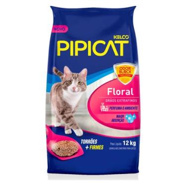 Imagem de Areia Sanitária Pipicat 12Kg Fragrância Floral Para Gatos - Kelco