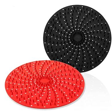 Imagem de scosao Forros reutilizáveis para fritadeira Air Fryer com silicone elevado, tapetes redondos antiaderentes de silicone para fritadeira a ar livre de BPA, substituem pergaminho para Ninja, Cosori, Gowise, panela instantânea e mais