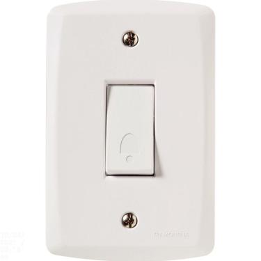 Imagem de Conjunto 4x2 com 1 Pulsador Campainha 10 A 250 V Tramontina Lux2 Branco Tramontina