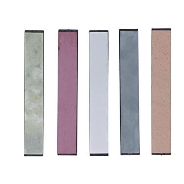 Imagem de 5 peças pedra de amolar, 1000 3000 5000 8000 10000 conjunto de pedra de amolar de água, tesoura de corte cinzéis ferramentas de afiar manuais