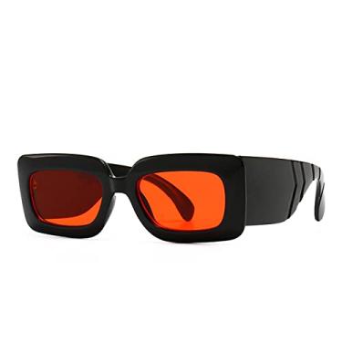 Imagem de Óculos de Sol Quadrado Masculino Feminino Óculos de Sol Padrão Viagem Vintage Retro Óculos Óculos Feminino UV400 Gafas De Sol, Vermelho, A
