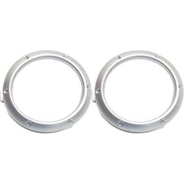 Imagem de Conjunto de bisel de lâmpada de neblina DAT Auto Parts com duas peças de substituição para Toyota Highlander 04-07 Prata lado direito do passageiro e lado esquerdo do motorista TO1038161