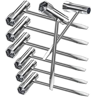 Imagem de MotBach Pacote com 6 ferramentas de substituição de arranhador de motosserra, chave de motosserra de 13 por 19 mm, ferramenta de chave inglesa de tamanho longo e curto, ferramenta de combinação de chave de fenda e chave inglesa, tamanho longo e curto