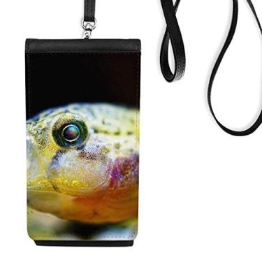 Imagem de Bolsa para celular com estampa de peixe tropical pequeno, bolso preto