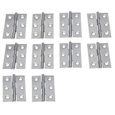 Imagem de AISIBO dobradiças de bumbum dobráveis de aço inoxidável de 5 cm, dobradiças prateadas para casa, móveis, armários, armários, portas, dobradiças, pacote com 10