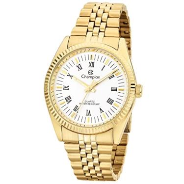 Imagem de Relógio Champion Feminino, Kit CH22859W com colar e brincos, pulseira em aço dourado
