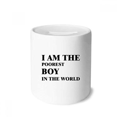 Imagem de DIYthinker Caixa de moedas de cerâmica I Am The Poorest Boy Porta-moedas