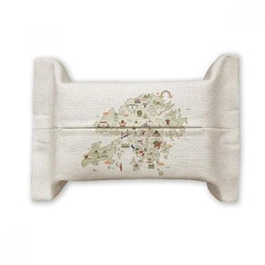 Imagem de Hong Kong, Mapa de Locais para Caminhadas, China, Suporte de Cobertura de Papel para Lenço de Algodão