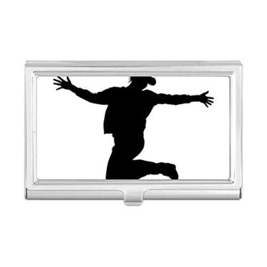 Imagem de Carteira de bolso para cartões de visita com educação física e esportes pulando