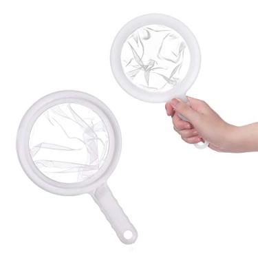 Imagem de 2 peças reutilizáveis de malha de nylon ultrafina para coador de alimentos, porca de leite, filtro de vinho, sucos de geleia, coador de sedimentos de café, ferramenta de cozinha, coador portátil de malha 120 com alça