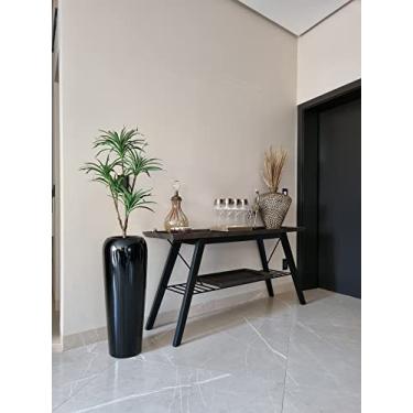 Imagem de MARLOT Decor Vaso Estilo Vietnamita Fibra Vidro Vitrificado Fino 66x29 Cm (Preto)