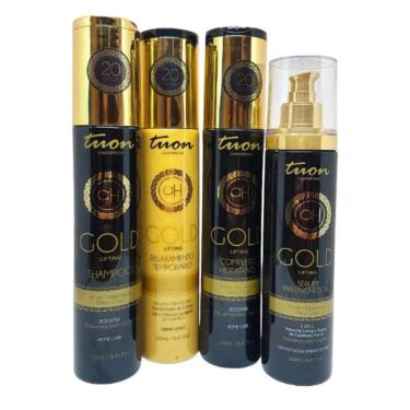 Imagem de Kit Gold Lifting  Shampoo, Condicionador, Finalizador, Sérum - Tuon
