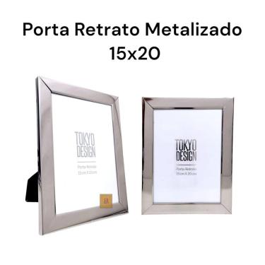 Imagem de Porta Retrato Metalizado Luxo 15x20 Moldura de Fotos