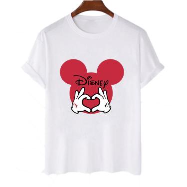 Imagem de Camiseta feminina algodao Disney Love Mickey Mouse Vermelho