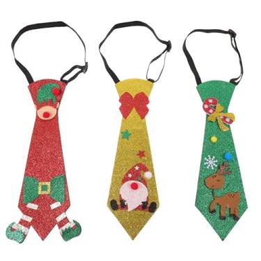 Imagem de ABOOFAN 3 Pecas Gravata De Natal Laços De Natal Para Homens Roupa De Natal Gravata De Festa De Natal Laços De Noel Gravata Para Festa Decoração Cara Papel Brilhante Garoto Trajes De Natal